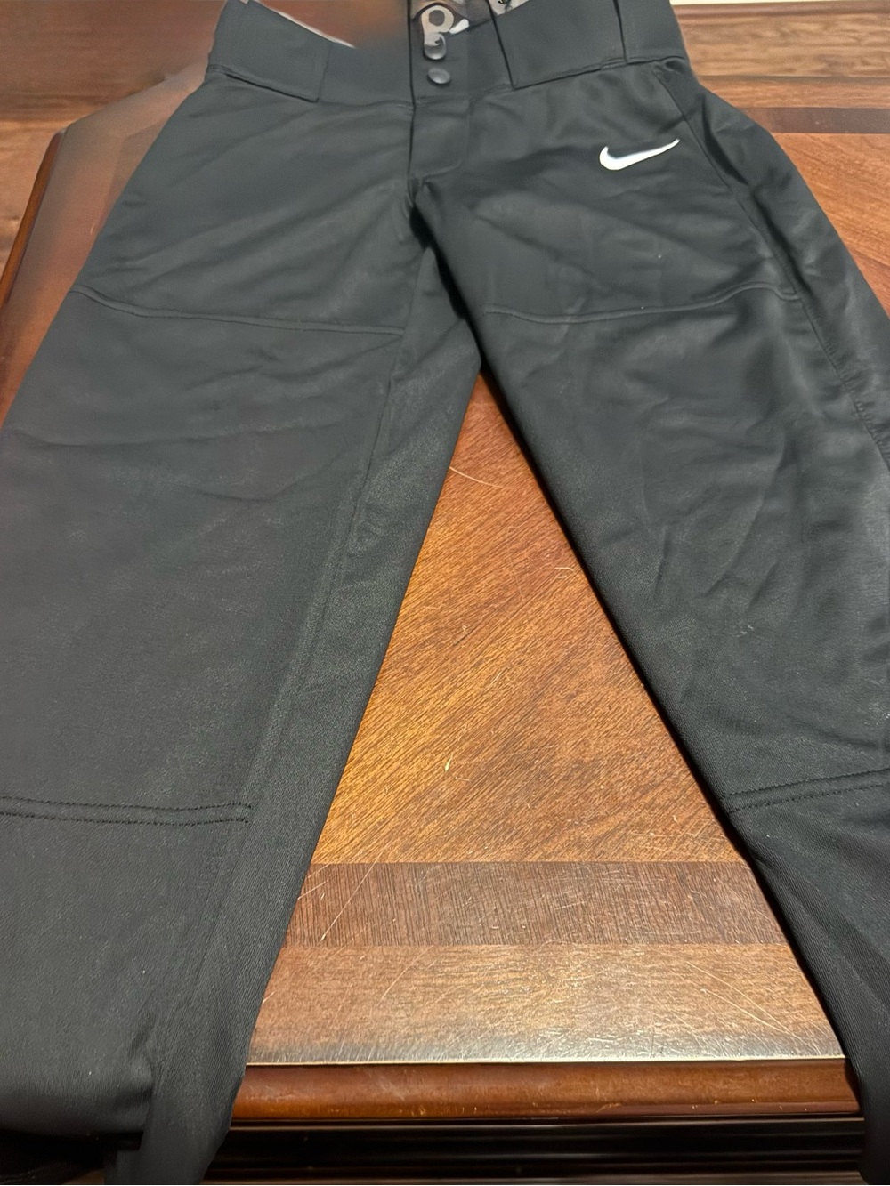 Nike Black Kids baseball pants with White Swoosh